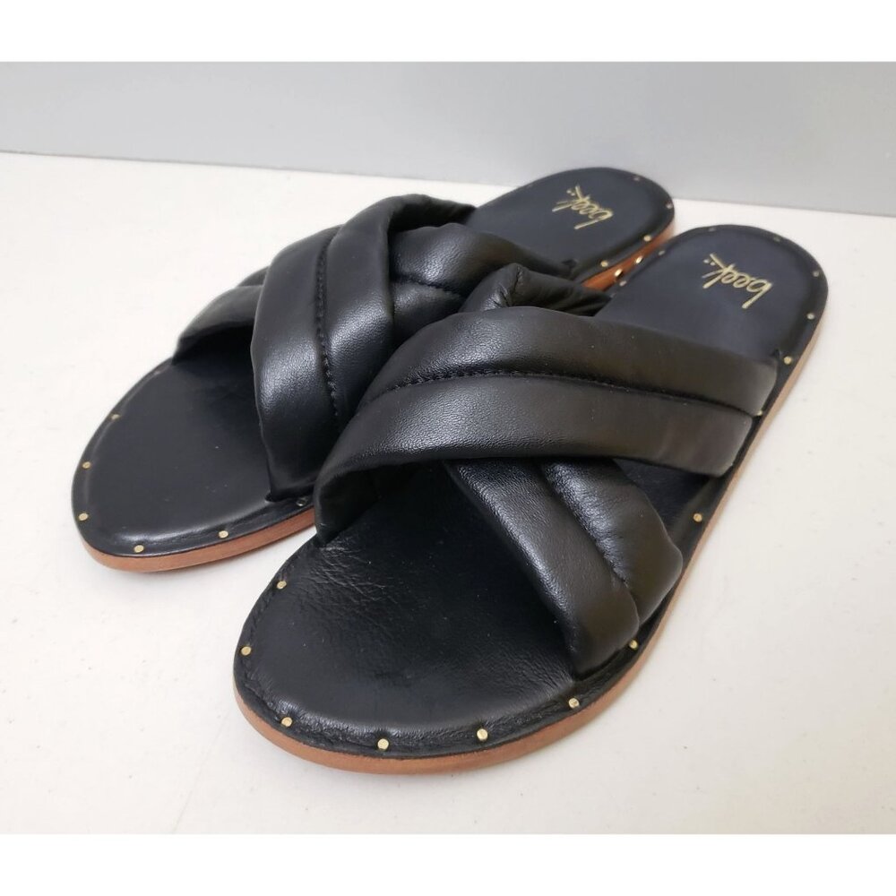 beek Black Leather Sandals